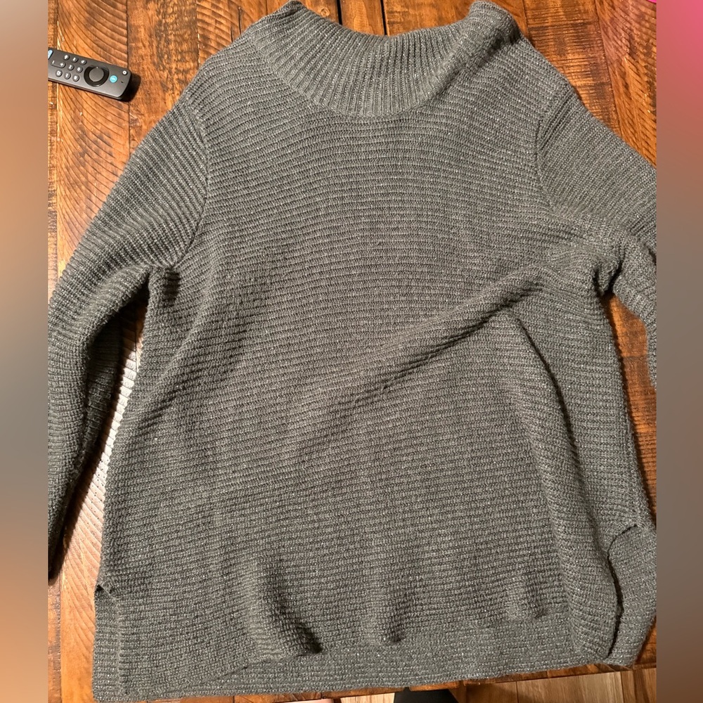 Design History Charcoal Ribbed Knit Sweater